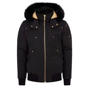 2022 Women medium length down jacket with gold lining thickened winter coat Men Hooded down jackets Fur collar short Jacket