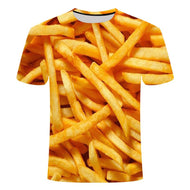 2022 popular products men's T-shirt y2kclots, McDonald's fries hamburger pattern, 3D printed T-shirt fashion products