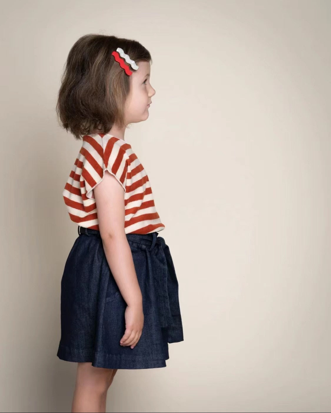 2023 Bonnie Brand New Summer Kids T Shirts for Boys Girls Cute Short Sleeve Stripe Print Tees T Shirts Baby Child Cotton Tops