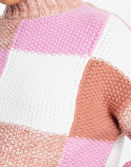 Cotton:On oversized checkerboard sweater in multi