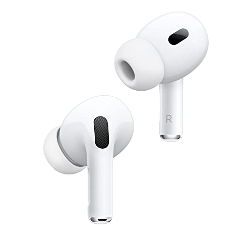 Apple AirPods Pro (2nd Gen) Wireless Earbuds, Up to 2X More Active Noise Cancelling, Adaptive Transparency, Personalized Spatial Audio MagSafe Charging Case (USB-C) Bluetooth Headphones for iPhone