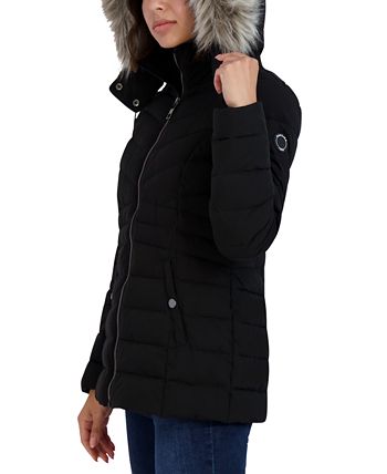 Nautica - Women's Hooded Faux-Fur-Trim Puffer Coat