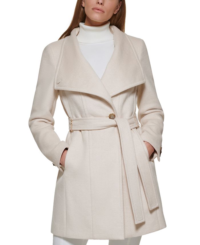 Calvin Klein - Asymmetrical Belted Wrap Coat