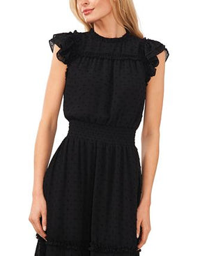 CeCe - Ruffled Swiss Dot Midi Dress