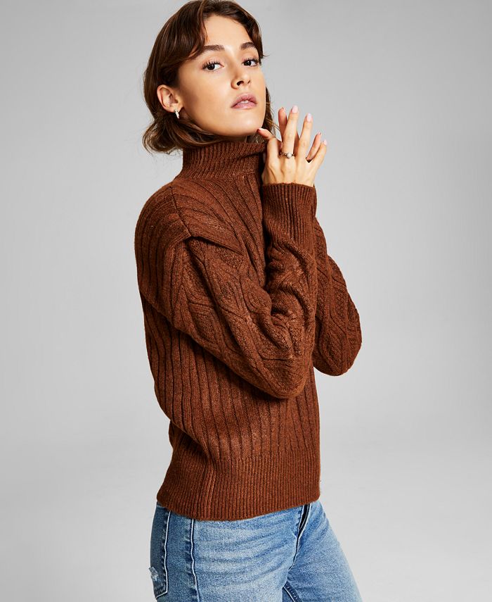 And Now This - Women's Puff-Shoulder Long-Sleeve Sweater