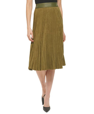 DKNY - Women's Pleated Faux Suede Skirt