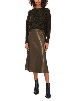 Vince Camuto - Women's Textured Pull-On A-Line Midi Skirt