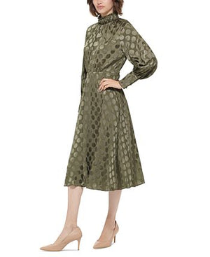 Calvin Klein - Women's Tonal Dot-Print Blouson-Sleeve A-Line Dress
