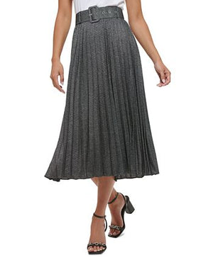 Calvin Klein - Women's Metallic Pleated Midi Skirt