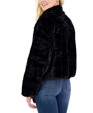 Crave Fame - Juniors' Faux-Fur Zipper-Front Jacket