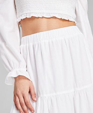 And Now This - Women's Cotton Tiered Pull-On Maxi Skirt