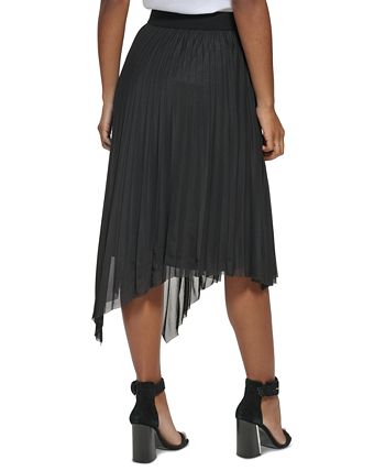 Calvin Klein - Women's Asymmetrical Hem Pleated Midi Skirt