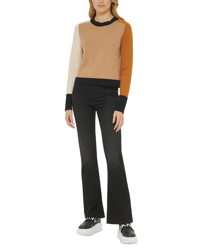 DKNY Jeans - Women's Colorblocked Crewneck Sweater