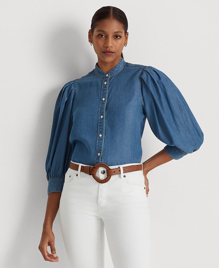 Lauren Ralph Lauren - Women's Blouson-Sleeve Chambray Shirt