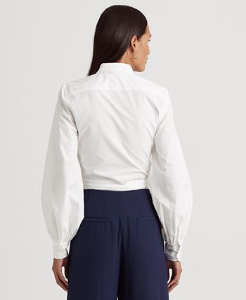 Lauren Ralph Lauren - Women's Tie-Front Broadcloth Cropped Shirt