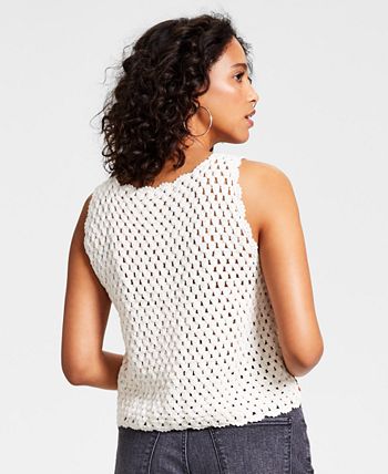 Lucky Brand - Women's Cotton Granny Square Crochet Vest