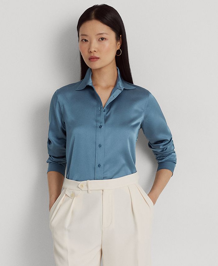 Lauren Ralph Lauren - Women's Long Sleeve Satin Charmeuse Shirt