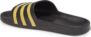 ADIDAS Adilette Aqua Sport Slide Sandal, Alternate, color, CORE BLACK/ GOLD/ CORE BLACK