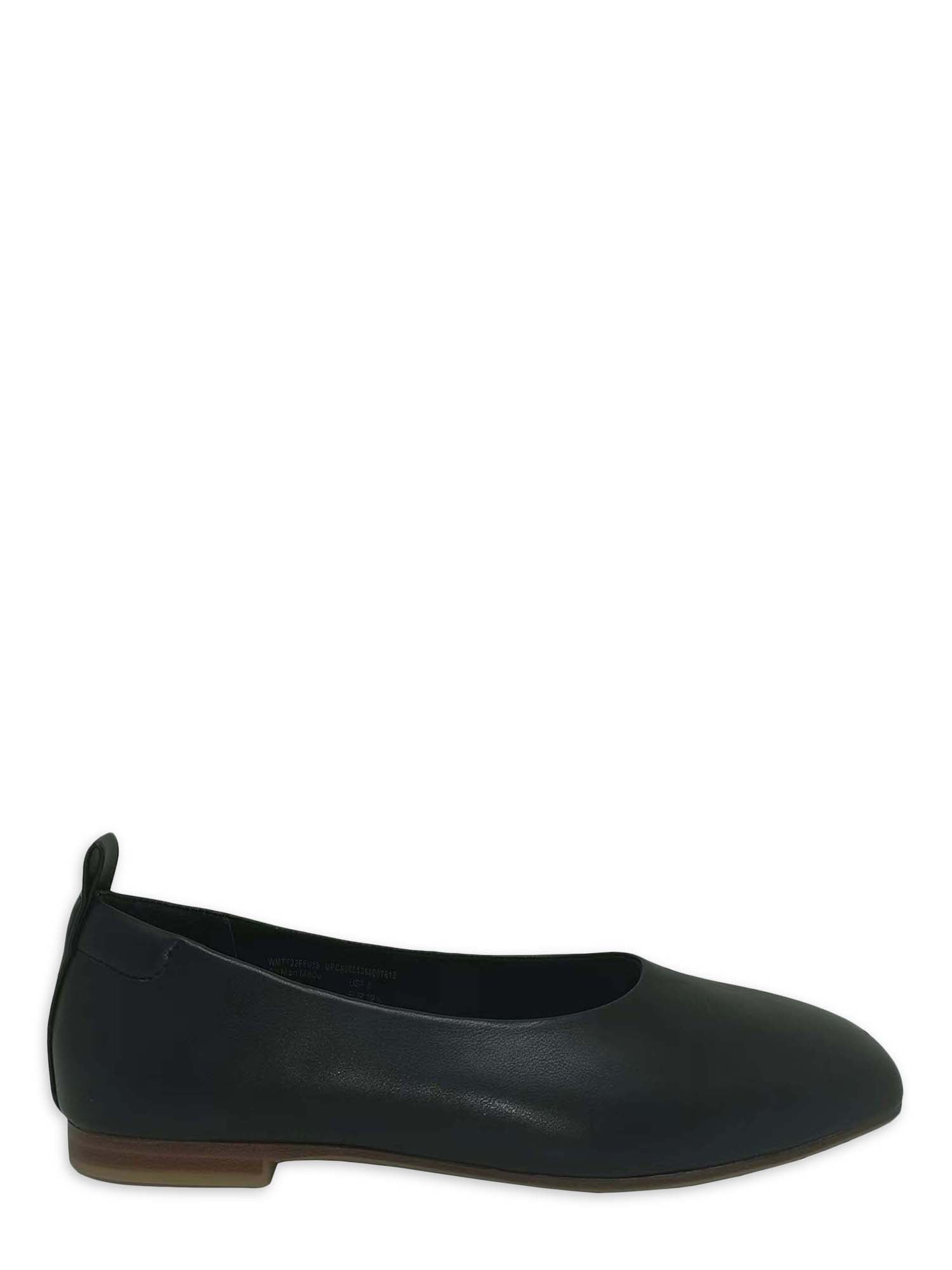 image 1 of Time and Tru Women's Soft Square Toe Ballet Flats (Wide Width Available)