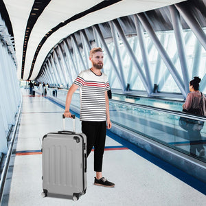 image 12 of Zimtown 3 Piece Nested Spinner Suitcase Luggage Set With TSA Lock Gray