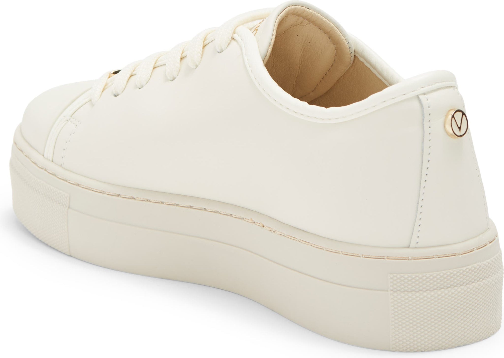 VALENTINO BY MARIO VALENTINO Dalia Leather Platform Sneaker, Alternate, color, CREAM