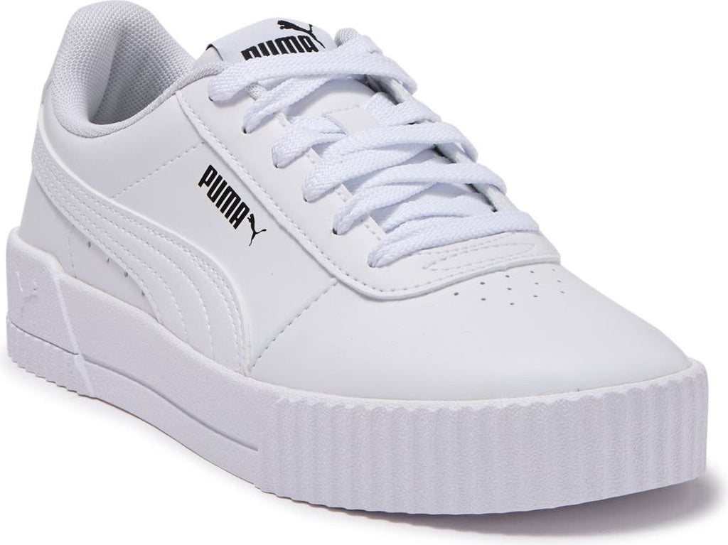 PUMA Carina Leather Platform Sneaker, Main, color, PUMA WHITE-PUMA WHITE