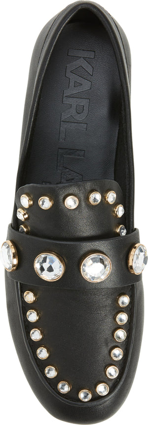 KARL LAGERFELD PARIS Avah Studded Loafer, Alternate, color, BLACK