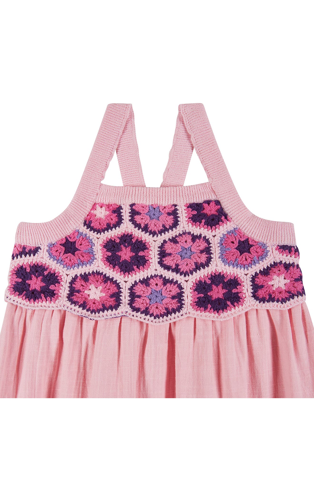 Andy & Evan Kids' Crochet Bodice Dress, Alternate, color, Pink Crochet