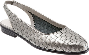 TROTTERS Lucy Slingback Flat - Wide Width Available, Main, color, PEWTER LEATHER