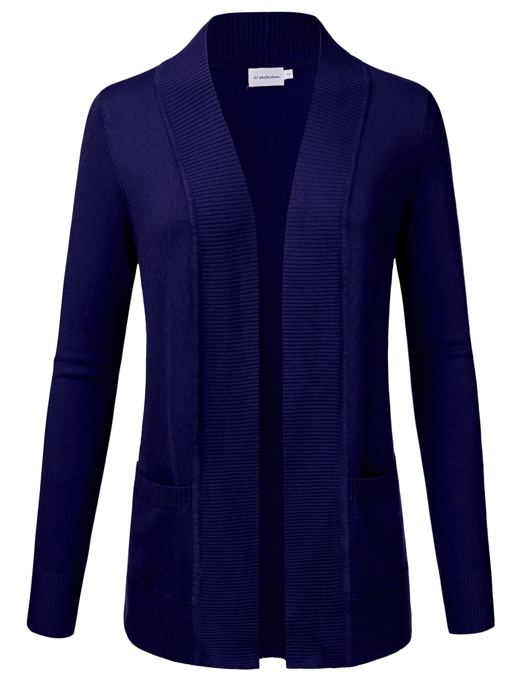JJ Perfection Women's Solid Knit Open Front Cardigan With Pockets (Plus Size Available) - image 1 of 4