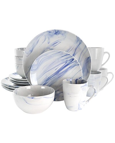 Elama Fine Marble 16pc Stoneware Dinnerware Set