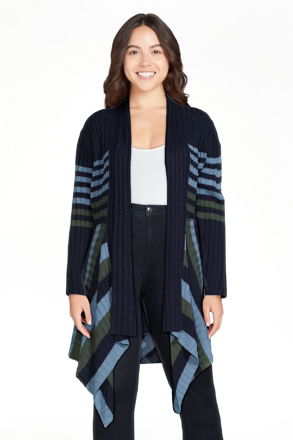 What's Next Women's and Women's Plus Size Ribbed Flyaway Cardigan - image 1 of 10