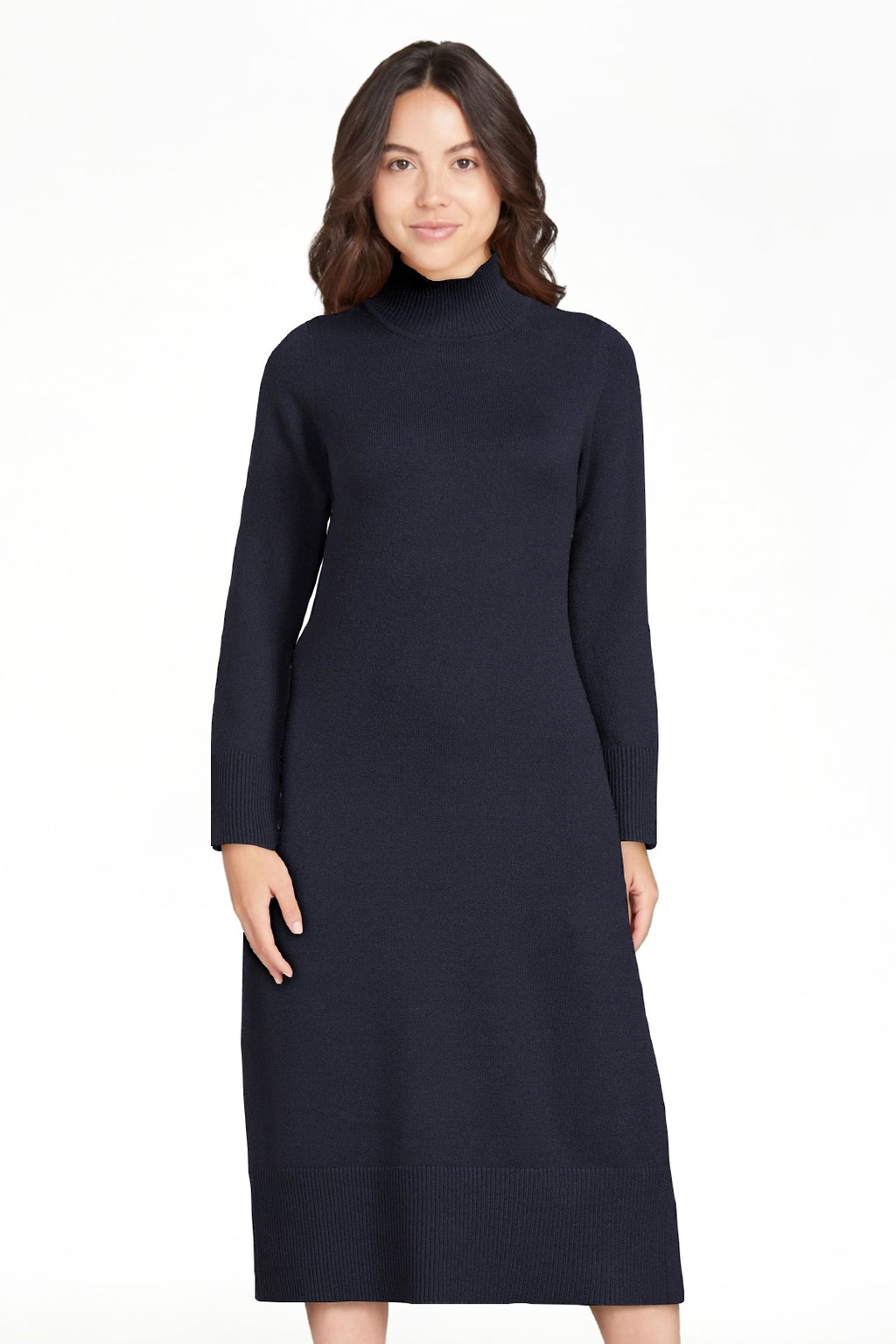 Free Assembly Women’s Turtleneck Sweater Midi Dress with Long Sleeves, Sizes XS-XXXL - image 1 of 10