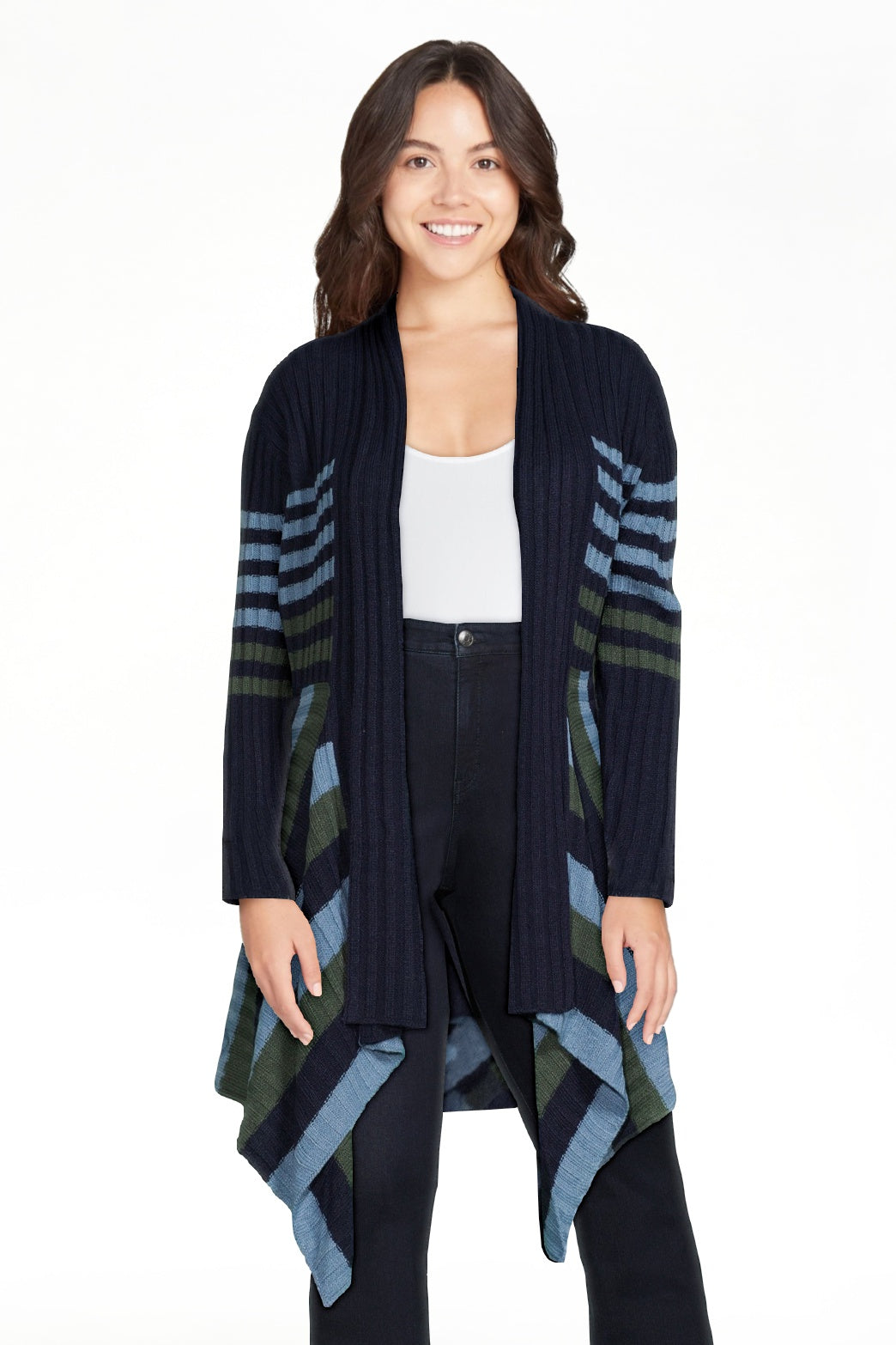 What's Next Women's and Women's Plus Size Ribbed Flyaway Cardigan - image 2 of 10