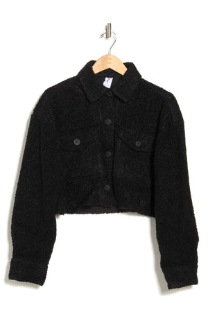 ABOUND Cropped Faux Shearling Jacket, Alternate, color, BLACK
