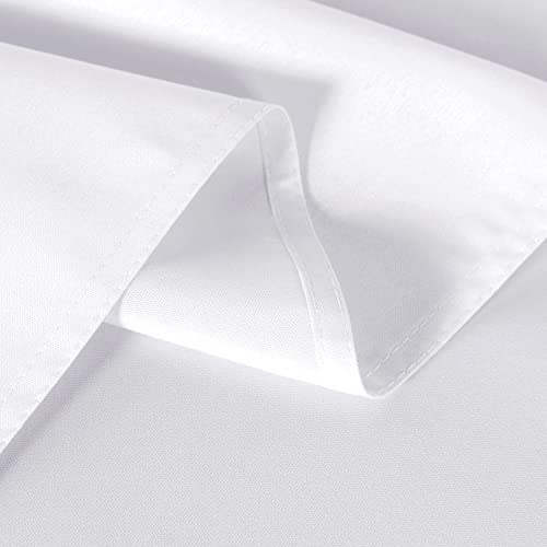sancua 2 Pack White Tablecloth 60 x 102 Inch, Rectangle 6 Feet Table Cloth - Stain and Wrinkle Resistant Washable Polyester Table Cover for Dining Table, Buffet Parties and Camping