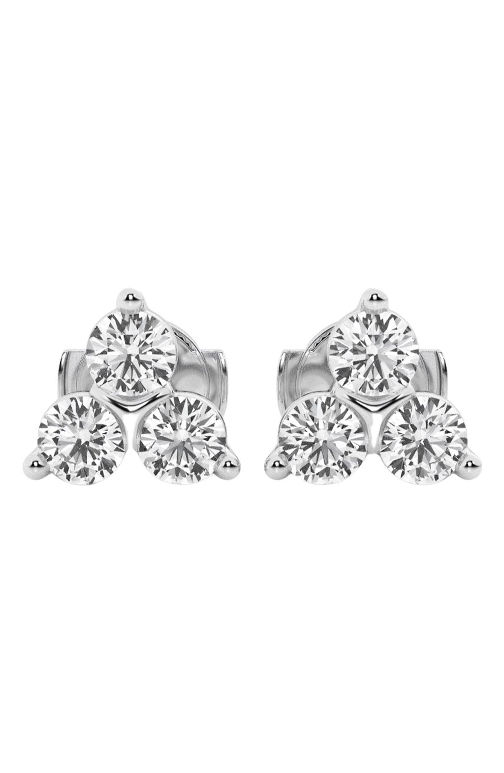 Badgley Mischka Collection 14K White Gold Lab Grown Diamond Stud Earrings, Main, color, WHITE GOLD