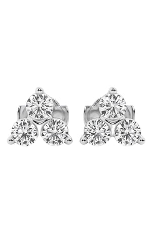 Badgley Mischka Collection 14K White Gold Lab Grown Diamond Stud Earrings, Main, color, WHITE GOLD