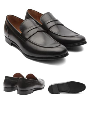 Dunross & Sons Men's Formal Leather Upper, Leather Lined Dress Loafers Shoes