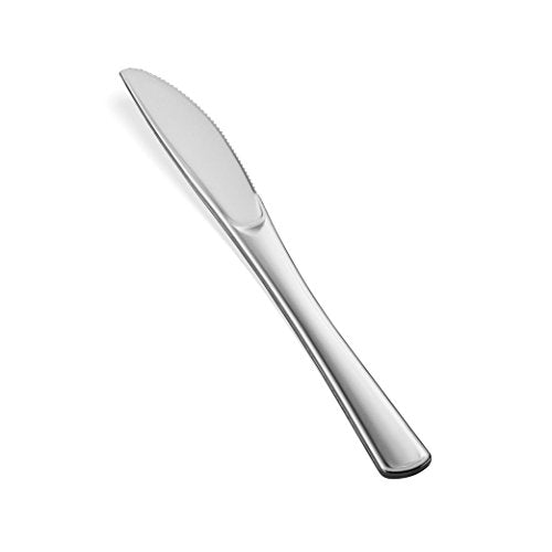 300 Plastic Silverware Set - Silver Cutlery Set - Disposable Flatware Set - 100 Forks - 100 Spoons - 100 Knives - Heavy Duty - Party Bulk