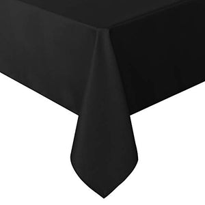 sancua Rectangle Tablecloth - 60 x 84 Inch - Stain and Wrinkle Resistant Washable Polyester Table Cloth, Decorative Fabric Table Cover for Dining Table, Buffet Parties and Camping, Black