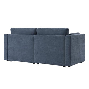 CHITA Small Modular Sectional Fabric Sofa Set,Extra Comfty Loveseat Cloud Couch, Modular Sectional Couch for Living Room,78 inch Width,2 Seat Modular Sofa, Blue