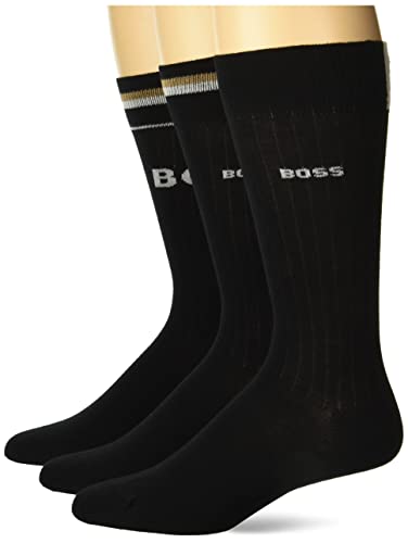 Men's 3-Pack Iconic Stripe Ribbed Cotton Socks