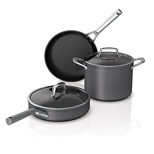 Ninja C35000W Foodi NeverStick Premium Hard-Anodized 5-Piece Cookware Set , Black