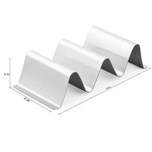 RTT Taco Holder Stand,Set of 6 Stainless Steel Taco Tray,Stylish Taco Shell Holders, Rack Holds Up to 3 Tacos Each Keeping Shells Upright, Health Material Taco Rack Oven,Grill and Dishwasher Safe