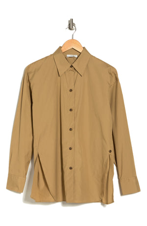 Vince Convertible Cotton Button-Up Shirt, Alternate, color, AMBER SAND