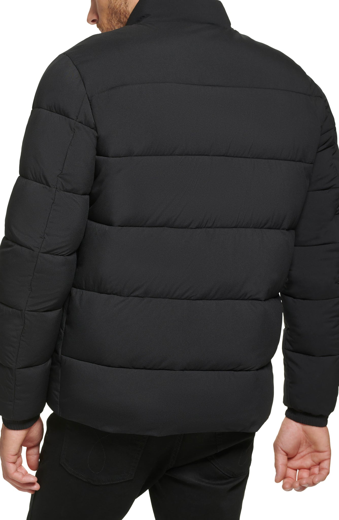 Calvin Klein Snap Front Puffer Jacket, Alternate, color, EBONY