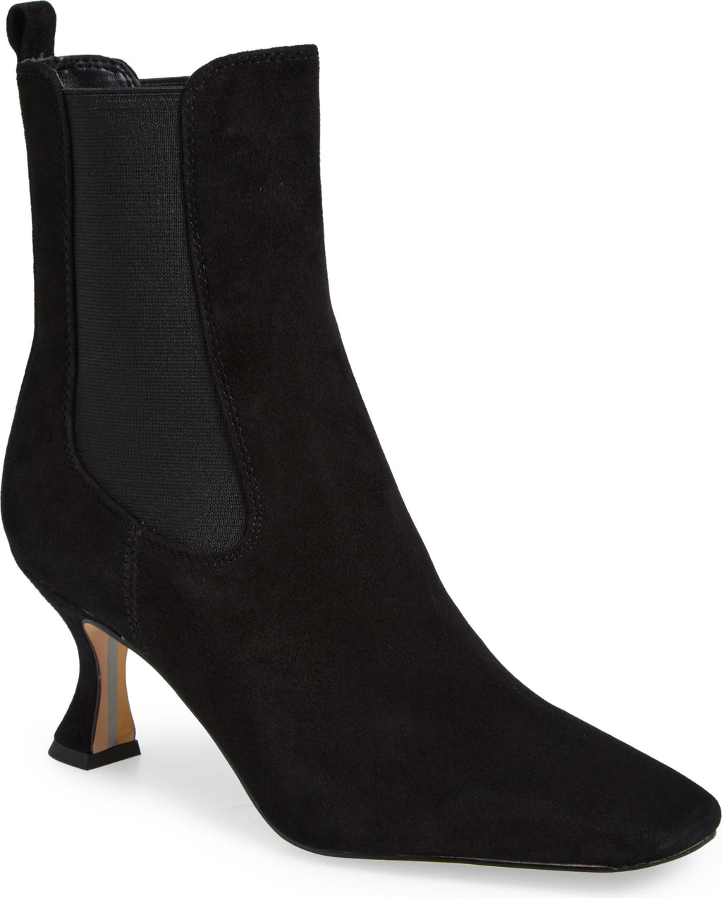 SAM EDELMAN Lani Square Toe Chelsea Boot, Main, color, BLACK