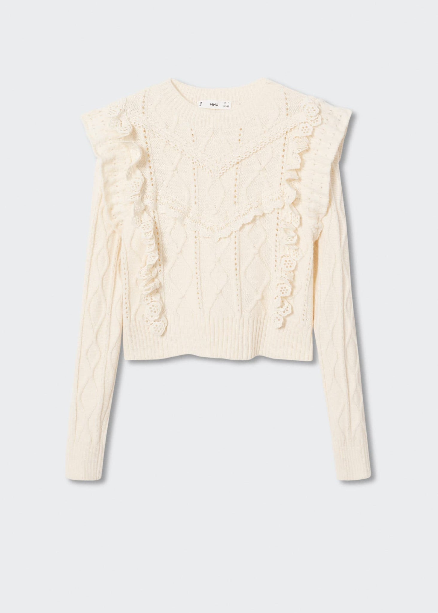 Frilled openwork sweater - Article without model