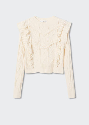 Frilled openwork sweater - Article without model
